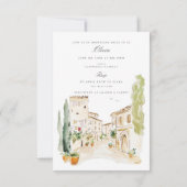 Invitation Toscane Aquarelle Italie Douche nuptiale Invitatio (Dos)