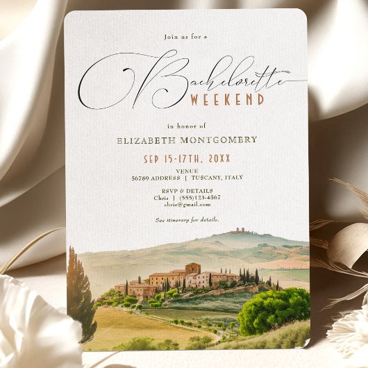 Invitation Toscane Bachelorette Week-end Itinéraire Voyage
