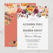 Invitation Toscane Botanique Moderne Mariage Floral (Devant / Derrière)