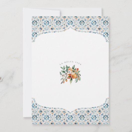 Invitation Toscane Carrelage Côte Italienne Baby Traits Jeu I (Dos)