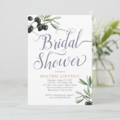 Invitation Toscane Fête des mariées italienne Olive Branch Ru (Debout devant)