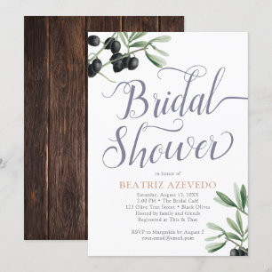 Invitation Toscane Fête des mariées italienne Olive Branch Ru