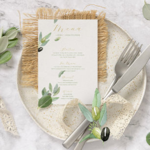 Invitation Toscane Feuille Branche-Mariage Menu