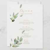 Invitation Toscane Feuille Branche-Mariage Menu (Devant)