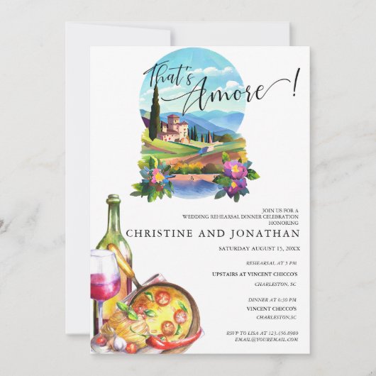 Invitation Toscane Italie | Alimentation italienne | Dîner de (Devant)