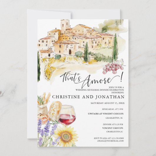 Invitation Toscane Italie | Alimentation italienne | Dîner de (Devant)