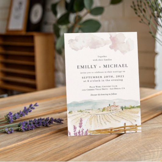 Invitation Toscane Italie | Mariage illustré