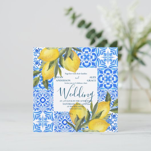 Invitation Toscane italienne Toscane Aquarelle avec Mariage c (Debout devant)