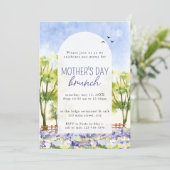Invitation Toscane Lavande Aquarelle Fête des Mères Brunch (Debout devant)