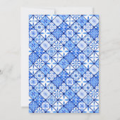 Invitation Toscane Lemons Blue Carrelage Motif Fête des marié (Dos)