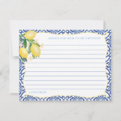 Invitation Toscane Lemons Boy Baby shower Conseils pour Maman (Devant)