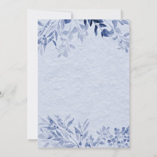 Invitation Toscane Mariage de verdure bleue (Dos)