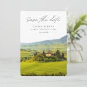 Invitation Toscane Mariage Pienza Italie Enregistrer la date (Debout devant)