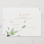 Invitation Toscane moderne Olive Feuille Branche-RSVP CARD (Devant)
