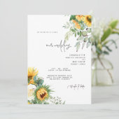 Invitation Toscane moderne tournesols Pas de parents Mariage (Debout devant)