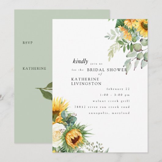 Invitation Toscane tournesol dans la Fête des mariées de la M (Devant / Derrière)