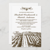 Invitation Toscane : Un mariage rustique dans un vignoble (Devant / Derrière)