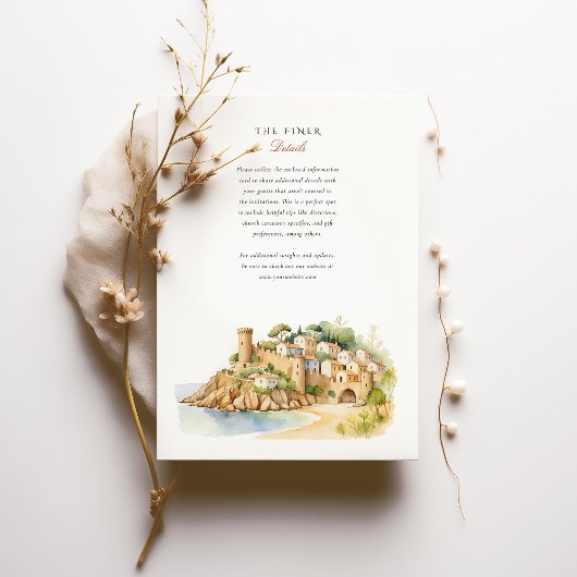 Invitation Tossa de Mar Espagne Invite de mariage