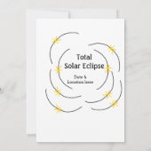 Invitation Total éclipse solaire ajouter la date emplacement (Dos)