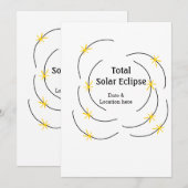 Invitation Total éclipse solaire ajouter la date emplacement (Devant / Derrière)