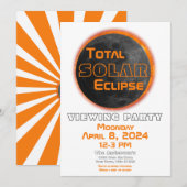 Invitation Total Solaire Eclipse 2024 Affichage de la lune Su (Devant / Derrière)