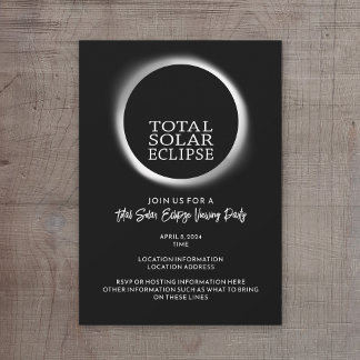 Invitation Total Solaire Eclipse - 2024 ou date personnalisée