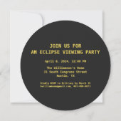 Invitation Total Solaire Eclipse Viewing Party 4.8.2024 USA (Dos)