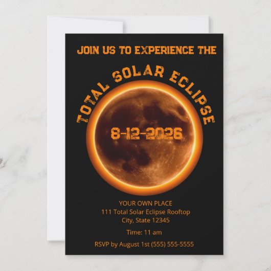 Invitation Total Solar Eclipse 2026 (Devant)