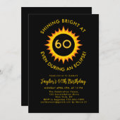 Invitation Total Solar Eclipse 4.8.2024 60e fête d'anniversai (Devant / Derrière)