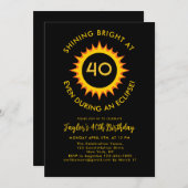 Invitation Total Solar Eclipse 4.8.2024 Fête du 40e anniversa (Devant / Derrière)