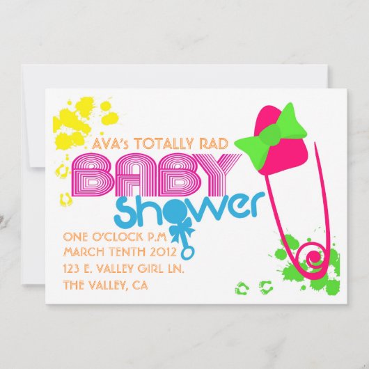 Invitation TOTALEMENT BÉBÉ (années 80) INVITATION-BLANC (Devant)