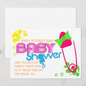 Invitation TOTALEMENT BÉBÉ (années 80) INVITATION-BLANC (Devant / Derrière)