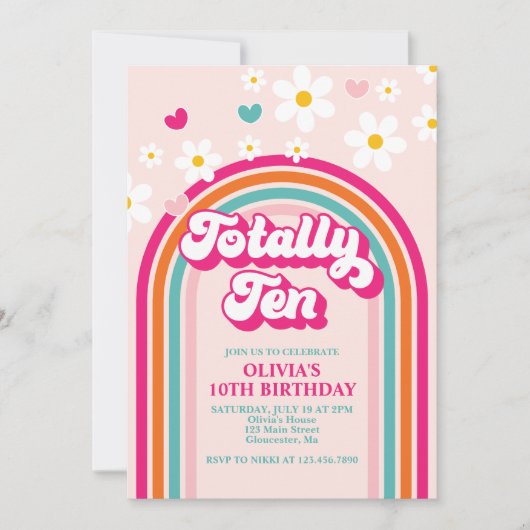 Invitation Totalement Dix Anniversaire 10 ans (Devant)