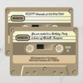 Invitation Totalement génial Retro Super fête d'anniversaire (Devant / Derrière)