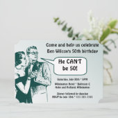 Invitation Totalement rétro et amusant 50e anniversaire fête (Debout devant)