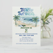 Invitation Totally Two-buillar, Surf 2nd Birthday (Debout devant)
