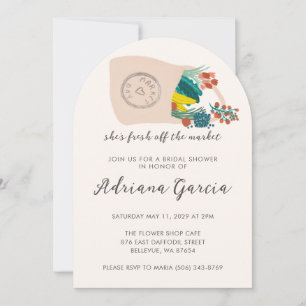 Invitation Tote Renversé FRESH OFF MARKET Arch Enterrement de