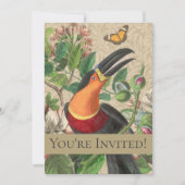 Invitation Toucan Jungle Tropical Bird Belle antique (Devant)
