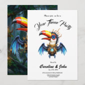 Invitation Toucan Steampunk au Clair de Lune. (Devant / Derrière)