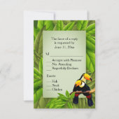 Invitation Toucans de la Jungle RSVP avec Choix de Plat (Devant)