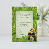 Invitation Toucans de la Jungle RSVP avec Choix de Plat (Debout devant)