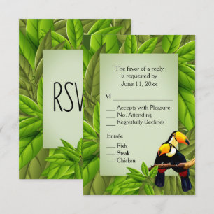 Invitation Toucans de la Jungle RSVP avec Choix de Plat