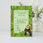 Invitation Toucans RSVP avec sélection d'entrée (Debout devant)