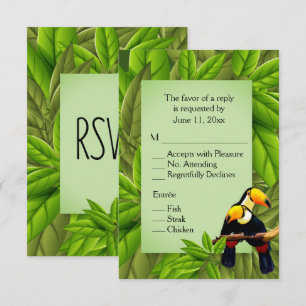 Invitation Toucans RSVP avec sélection d'entrée