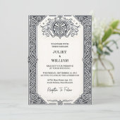 Invitation Touch Celtic Nordic Medieval Scroll Viking Mariage (Debout devant)