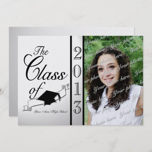 Invitation Touch of Class Graduation 2013 Noir (Devant / Derrière)