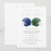 Invitation Touchdown Brother Joint Football Helmet Birthday (Devant / Derrière)
