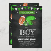 Invitation Touchdown C'est un Baby shower garçon (Devant / Derrière)
