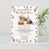 Invitation Touchdown c'est une couche Baby shower Citrouille  (Debout devant)