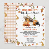 Invitation Touchdown c'est une couche Baby shower Citrouille  (Devant / Derrière)